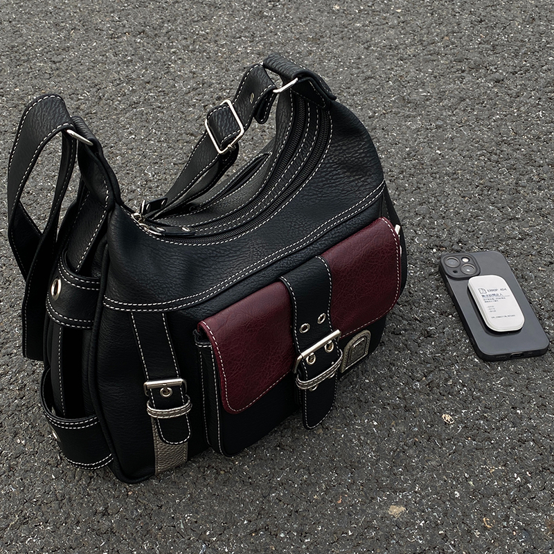 Y2K Vintage Women Crossbody Bag Leather Commuter Shoulder Bags tote Women's Hip hop Messenger Bag Y2k Tote Handbags For Felmale