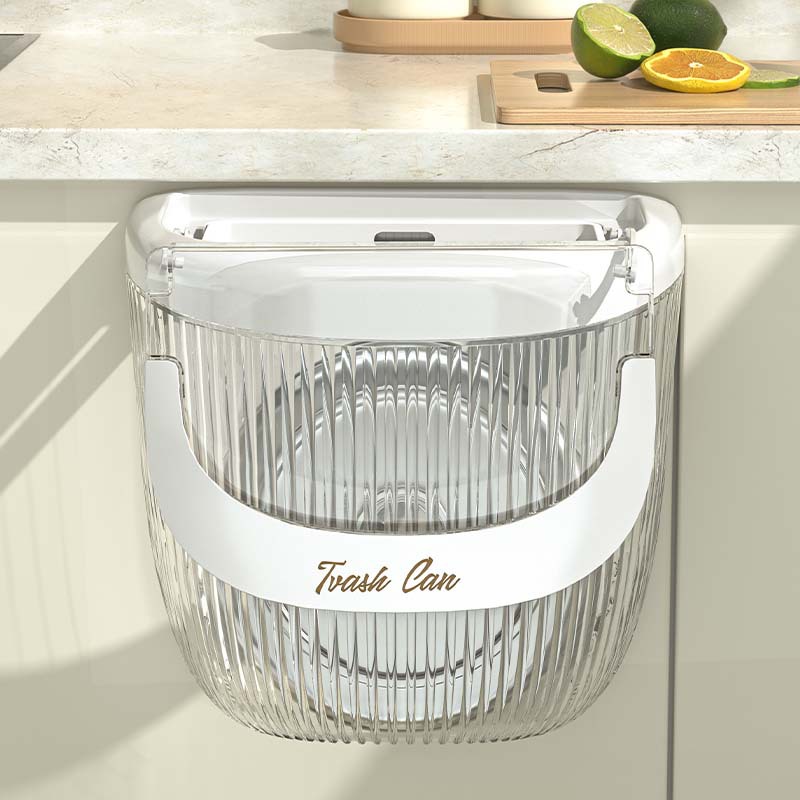 New Wall Mounted Hanging Trash Bin for Kitchens Cabinet Door with Lid Kitchen Trashs Bin Garbage Cans Counter Bins Trash Can