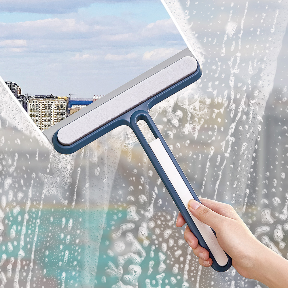3In1 Shower Squeegee Glass Wiper Scraper Shower Squeegee Cleaner With Silicone Holder Bathroom Mirror Wiper Glass Cleaning Tool