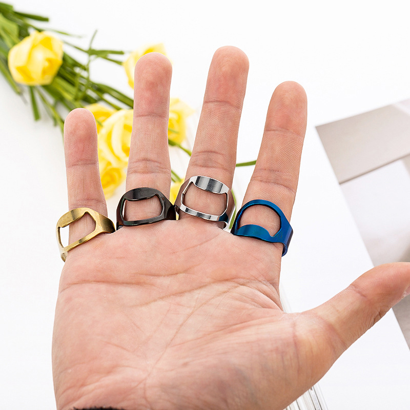 Multi Function Colorful Finger Ring-Shape Opener Can Wine Beer Lid  Bottle Opener Stainless Steel Can Beer Kitchen Accessories