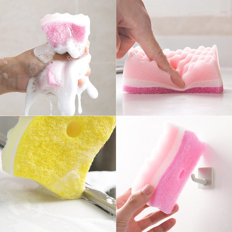 4pc/set For Kitchen Gadgets cocina Strong Decontamination Sponge Magic Wipe Dishwashing Sponge Thicken Wipe Scouring Pad