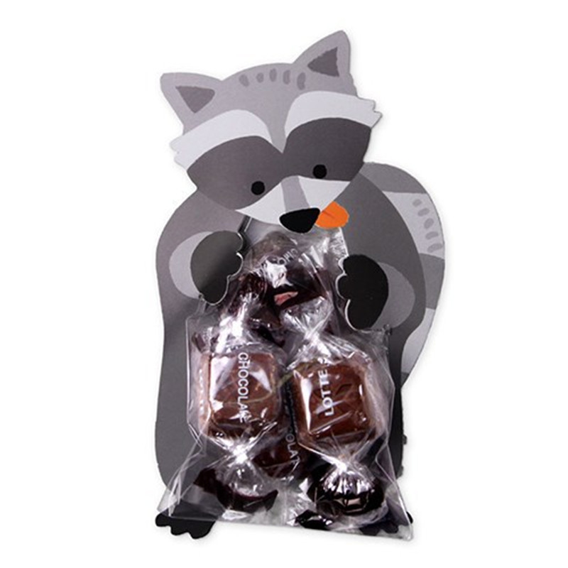 10pcs/pack Cute Animal Bear Rabbit Koala Candy Bags Greeting Cards Baby Shower Birthday Party Decoration Cookie Box Gift Cake Baking Bags