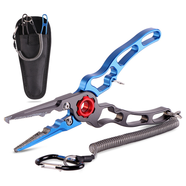 Outdoor Spring Fishing Lures Pliers Tongs Fish Hook Remover Braid Line Cutter Scissors Multifunctional Tackle Tools