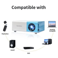 Mini Projector LED Home Media Player Audio Portable Proyectors 480x360 Pixels Supports 1080P HDMI USB Video Beamer UkK