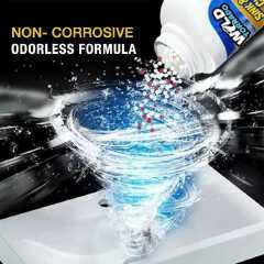 Sink Dredger/ Unblocker Usage: Kitchen, bathroom, toilet etc Deodorizes, unclogs drainage,  cleans, kills insects Made of alkaline solvents & surfactants powder Does not corrode pipes Capacity: 110g