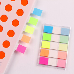 100 Sheets Random Colour Fluorescent Paper Self Adhesive Memo Pad Sticky Notes