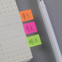 100 Sheets Random Colour Fluorescent Paper Self Adhesive Memo Pad Sticky Notes