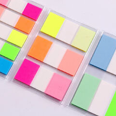 100 Sheets Random Colour Fluorescent Paper Self Adhesive Memo Pad Sticky Notes