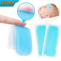 20pcs Fever Cooling Stickers for Adult Kids Elieve Headache Baby Pain Relief Fever Forehead Strips Summer Cool Down Ice Sticker