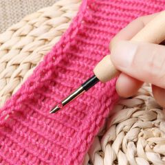 Knitting Embroidery Pen Weaving Felting Craft Punch Needle Threader Needle Wooden Handle DIY Magic Sewing Tool Accessories