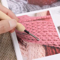 Knitting Embroidery Pen Weaving Felting Craft Punch Needle Threader Needle Wooden Handle DIY Magic Sewing Tool Accessories