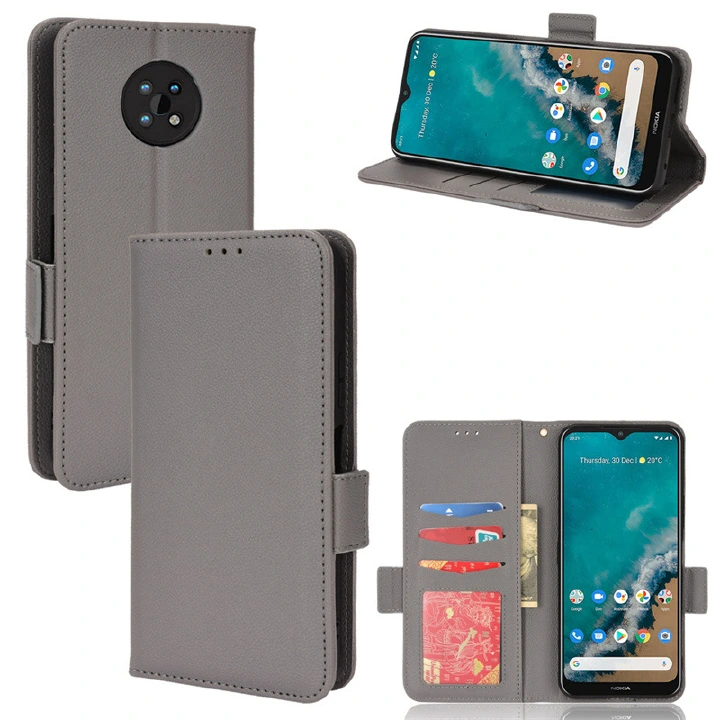 Wallet Flip Cover for Nokia G50 Case Lychee Pattern Leather Magnetic Flip Folio Stand Phone Cover with Card Holder