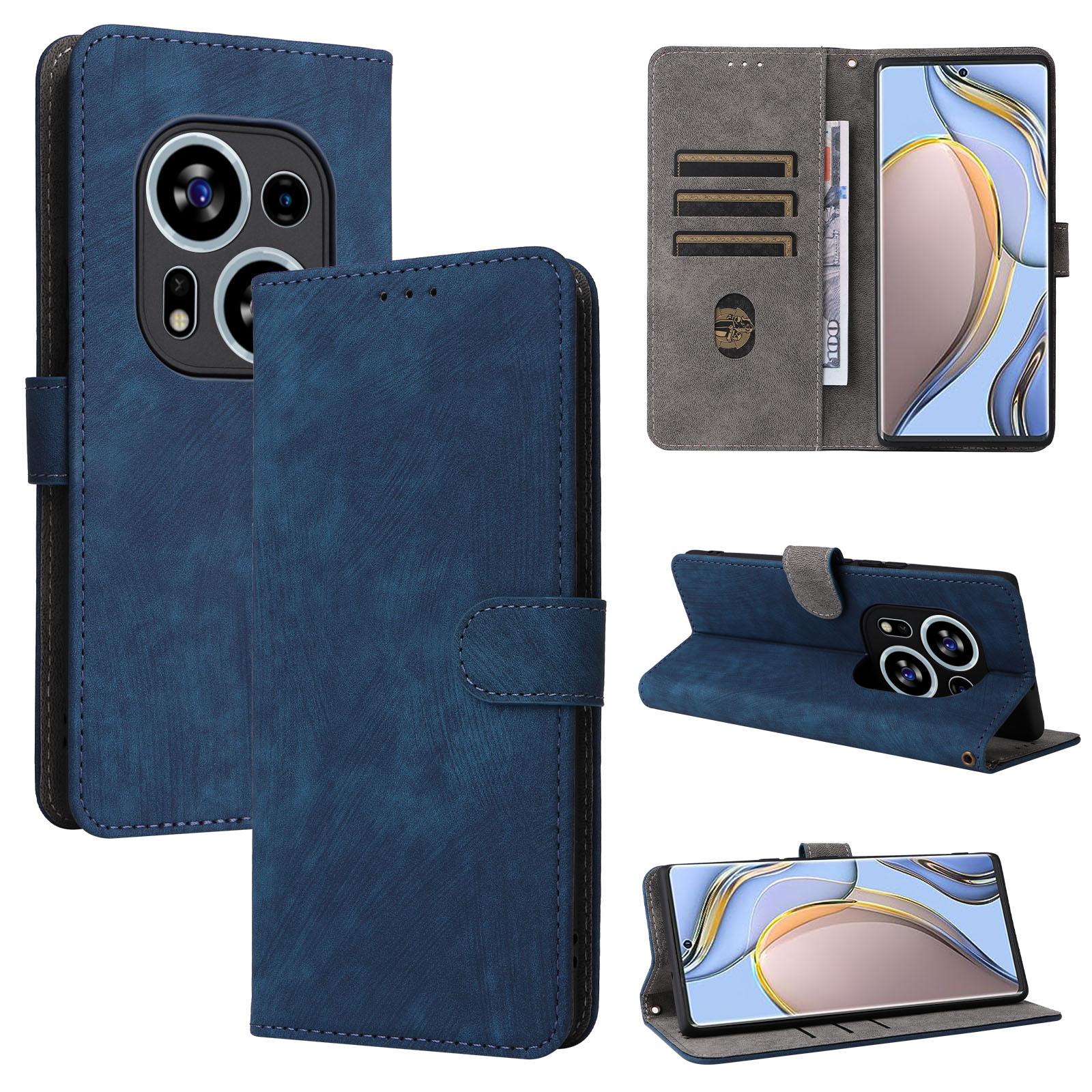 Flip Cover for Tecno Phantom X2 / Phantom X2 Pro PU Leather Phone Case Full-Body Protection Shockproof [RFID Blocking] Wallet Cover With Hand Strap