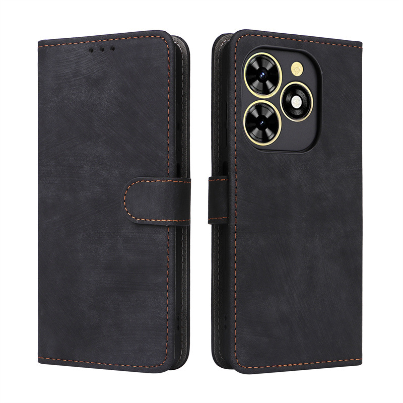 Flip Cover for Tecno Spark Go 2024 / Spark 20C / Pop 8 PU Leather Phone Case Full-Body Protection Shockproof [RFID Blocking] Wallet Cover