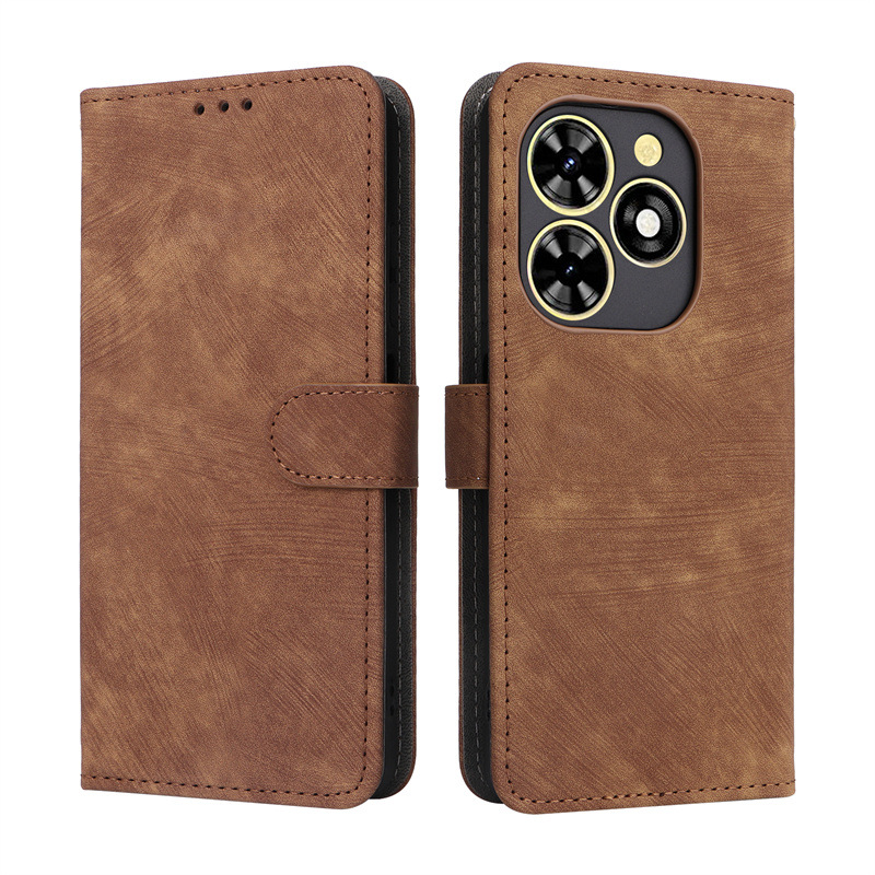Flip Cover for Tecno Spark Go 2024 / Spark 20C / Pop 8 PU Leather Phone Case Full-Body Protection Shockproof [RFID Blocking] Wallet Cover