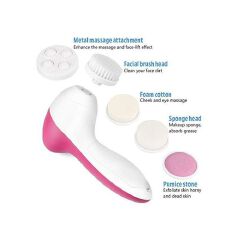 5 in 1 Electric Facial Cleanser Wash Face Cleaning Machine Skin Pore Cleaner Body Cleansing Massage Mini Beauty Massager Brush