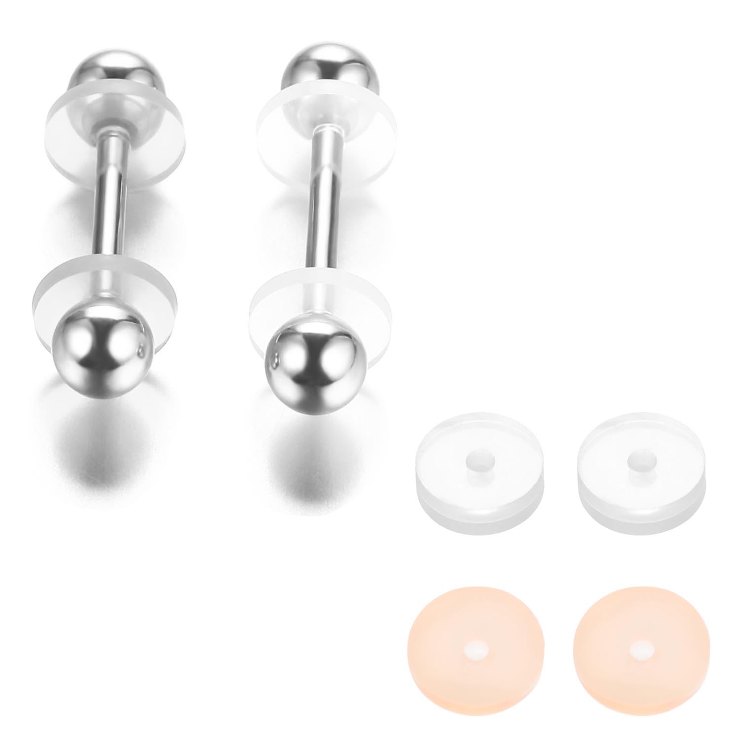 20Pcs Plastic Earring Backs Stopper Clear Disc Pads to Stabilize Earrings, Plastic Discs for Earring Backs and Jewelry Crafts