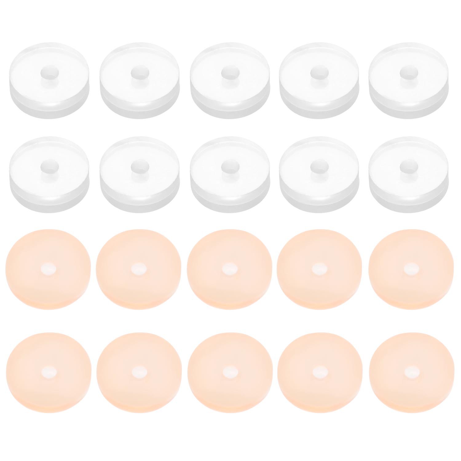 20Pcs Plastic Earring Backs Stopper Clear Disc Pads to Stabilize Earrings, Plastic Discs for Earring Backs and Jewelry Crafts