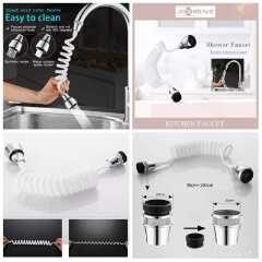 360 degrees kitchen faucet extender available in white
