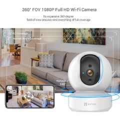 Ezviz HD C6N Wireless Camera -with Pan Tilt, Night Vision, Motion Alert On Mobile-