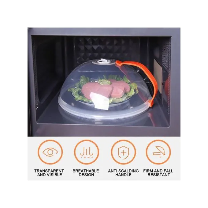 Microwave food cover with a handle