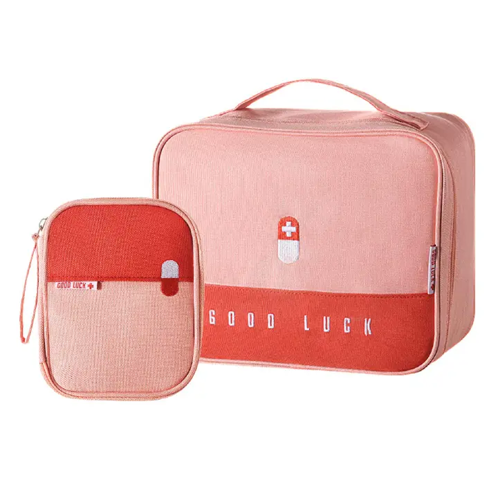 Empty First Aid Bags Travel Medical Supplies Cosmetic Organizer Insulated Medicine Bag Convenient Safety Kit Suit for Family Outdoors Hiking Camping Car Office Workplace