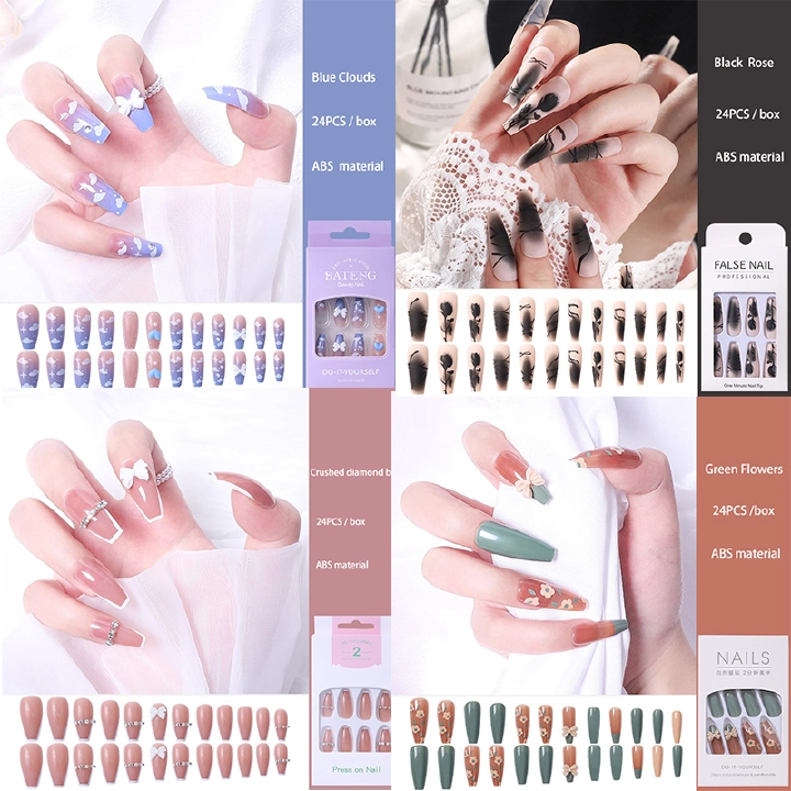 Glamnetic Press On Nails - Color Press-On Manicure | False Nails with Design Full CoverReusable Pastel Nails in 12 Sizes - 24 Nail Kit With Jelly Gel.