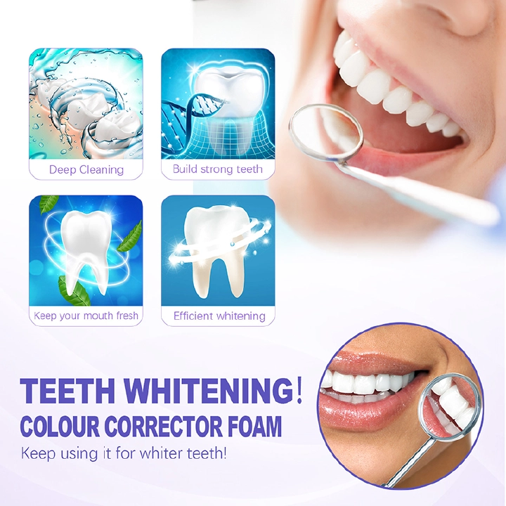 45ml Teeth Whitening Mousse Removes Smoke Tea Coffee Stains Toothpaste Dental Bleaching Deep Cleaning  Fresh Breath Oral Hygiene Fast delivery
