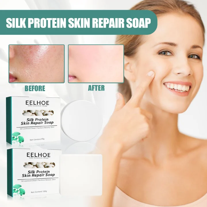 60g/100g Silk Goat Milk Handmade Soap Repairs Skin Silk Goat Milk Cleansing Soap Deep Cleanses, Moisturizes and Rejuvenates Skin Fast delivery