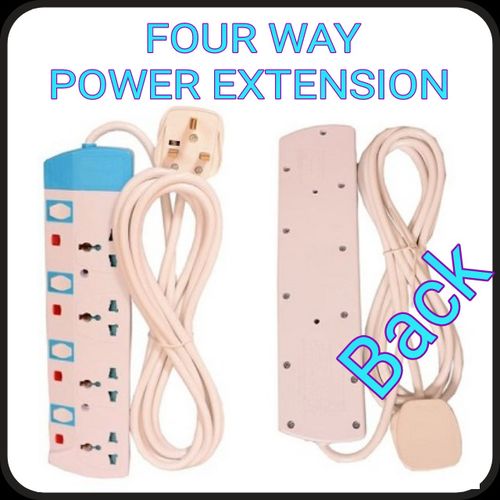 Power King Heavy Duty 4 Ways Power Extension Cable electrical sockets  Quality Product long cable for extra reach Heat resistant hard ABS plastic to withstand overheating Safety shuttered sockets