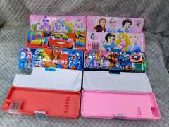 Cartoon Pencil pouch with Dual Sharpeners and Pencil Holders  This instrument box has Dual Sharpener