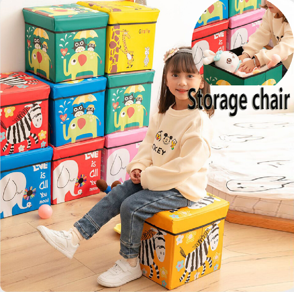 New Arrivals Storage stool Storage Benches Clothing Closet Storage Sundries storage box Cartoon non-woven fabric Organization