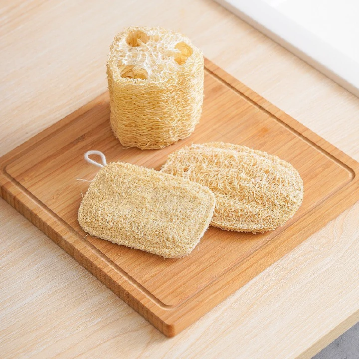 Scouring Pads Natural Luffa Complex Dishwashing Scouring Pad Luffa Pulp Housework Cleaning Dishwashing Cloth Pot Scrubbing Magic Tool Bath Brush Bath Wipe