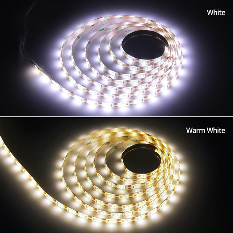 LED Monochrome Strip Lights With USB Interface 2835 SMD DC5V White /Warm White Light 0.5M/1M/2M/3M/4M/5M Waterproof/Non-waterproof TV Background Wall Decoration Atmosphere