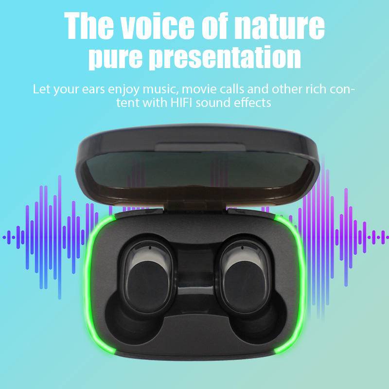 Y60 TWS Wireless Bluetooth Headset 9D Stereo Mic Earbuds IPX4 Waterproof Headphones Noice Reduction Earphones for iPhone Android Phones