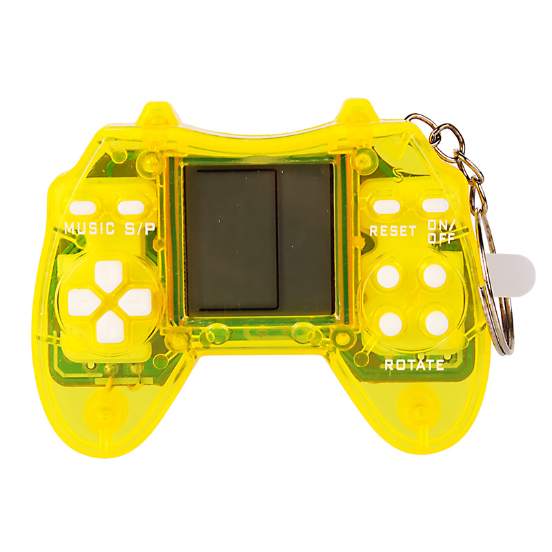 Mini Retro Classic Brick Games with Key Chain Ring Pendant Handheld Game Console Portable Pocket Gaming Players for Kids Elderly