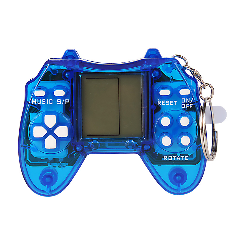 Mini Retro Classic Brick Games with Key Chain Ring Pendant Handheld Game Console Portable Pocket Gaming Players for Kids Elderly