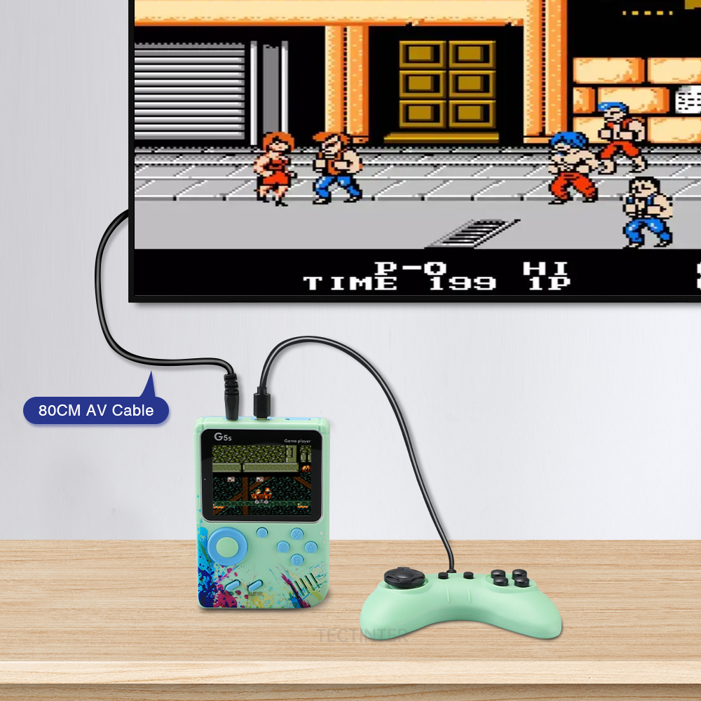 G5 Retro Handheld Game Console With 500 Classic Games 3.0-Inch Screen Portable Handheld Games 1020mAH Rechargeable Battery Support 2 Player