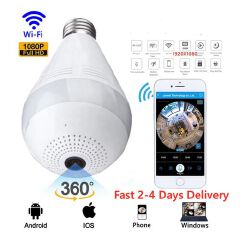 Good Quality Hidden CCTV WiFi Light Bulb CameraHidden Light Bulb CCTV WiFi Camera 960P 3.6mm Panoramic Camera Adjustable Light White