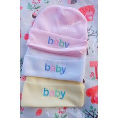 Fashion 3PCs Newborn Cotton Baby Cap+3Pairs Of White Socks