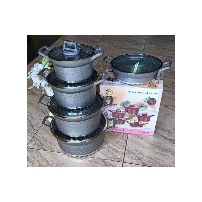10 pcs Quality Bosch non stick marble Granite Cooking Pots / Cookware Set