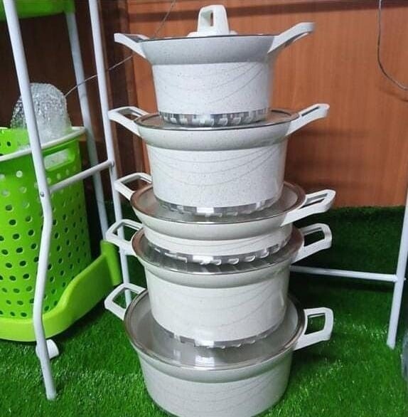 10 pcs Quality Bosch non stick marble Granite Cooking Pots / Cookware Set