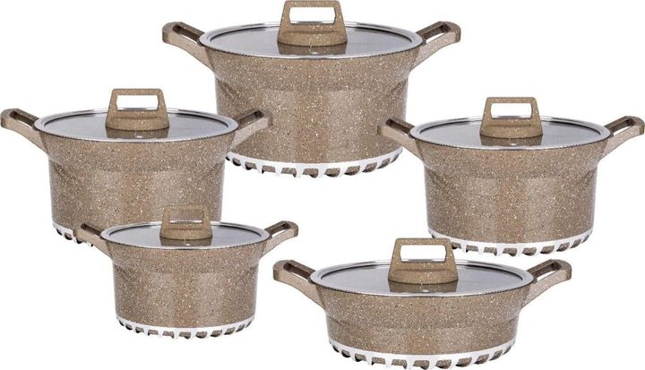 10 pcs Quality Bosch non stick marble Granite Cooking Pots / Cookware Set