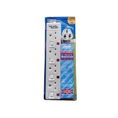 (PROMOTION PRICE).Markenprodukt Marken 4way Extension With 2 USB Ports.power led indicator neon light ABS plastic moulding 3 outlet universal socket electrical rating 110-250V 50/60Hz max 13A 2500W