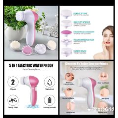 5 In 1 Electric Face Wash Machine Facial Pore Cleaner Body Cleaning Massage Mini Skin Care Tool Beauty Massager Brush Set1xBRUSH TYPE: • COSMETIC SPONGE: CLEANSES FACE TO PREPARE FOR MOISTURIZING OR N