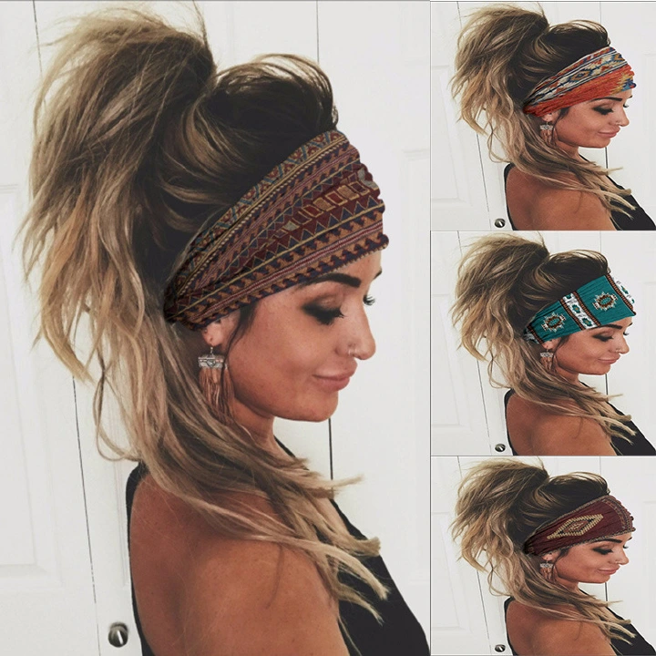 Creative Headband, European and American Women's Milk Silk Knitted Hair Hoops, Sports Print, Wide Band, Trendy Hair Accessories, Yoga Headband, Headband, Hair Hoops, Hair Accessories