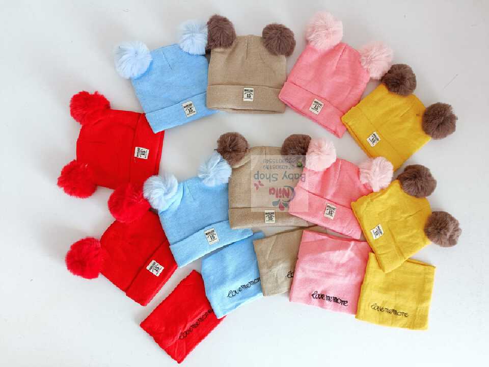 Unisex Fashion Baby Kofia Hats With Scarf